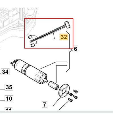 STIGA Kablage hjulmotor Autoclip 221,  223, M5, M7 m.fl 1126-1492-01 - 1