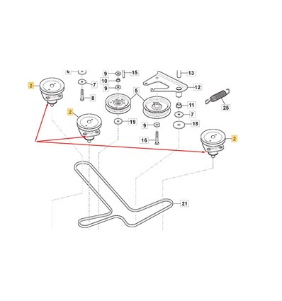 STIGA Knivspindel ZT3107T, 118830201/0 - 1