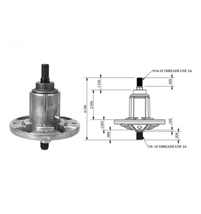 Knivspindel John Deere 90C, G110, LA150, LA175, GY21099 - 1