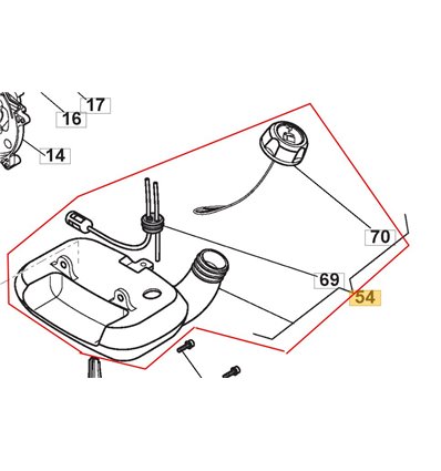 STIGA Bränsletank SBC226J, SBC227J, SGT226, 118803189/0 - 1