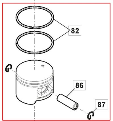 STIGA Kolvsats CS750, SP466, 118804254/0 - 1