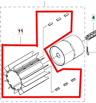 Husqvarna Gummimatta sopvals SR600-2 5010705-01 - 1