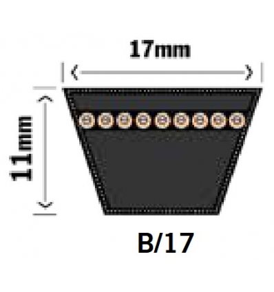 Kilrem B40, förstärkt - 17x11x1016mm (Li) - 1