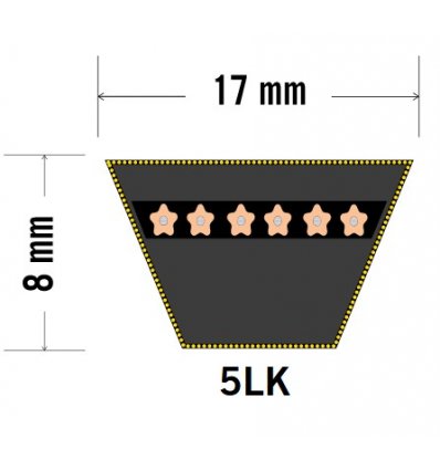 Kilrem 5L780, förstärkt - 16x9x1981mm (La) - 1