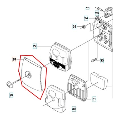 JONSERED Luftfilterlock FC2145, CC2145, BC2145, 5373207-01 - 1