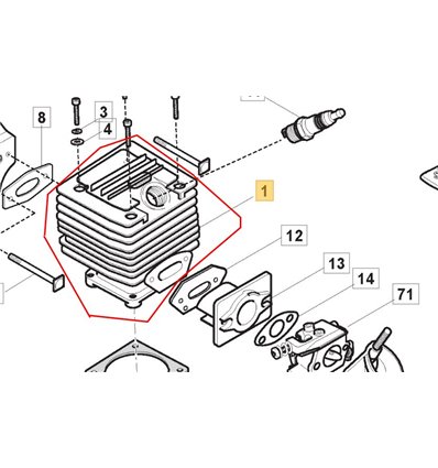 STIGA Cylinder SP405, SP405Q, 118805100/0 - 1