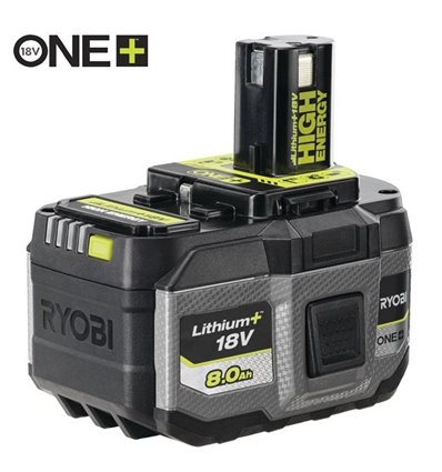 RYOBI Batteri 18V, 8.0aH, ONE+ High Energy RB1880T - 8