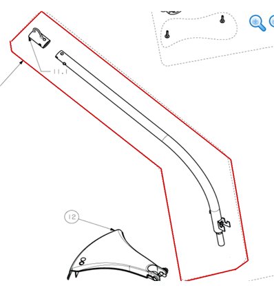 RYOBI Riggrör nedre, RLT430CESB, 5131028848 - 1