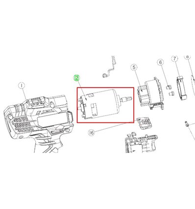 RYOBI Motor R18IW3-0 18V, R18IW3-120S, R18IW3-140SF, 5131032997 - 1