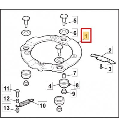 STIGA Avvibreringsring gul TwinClip 322207226/1 - 1