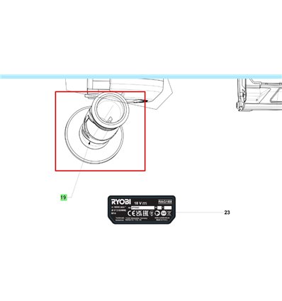 RYOBI Handtag RAG18X, 5131045077 - 1