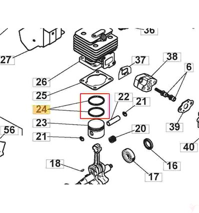 STIGA Kolvring SGT226J, SBC226 JD m.fl 118802077/0 - 1