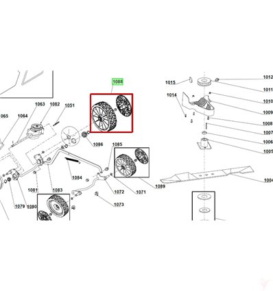 RYOBI Hjul RLM46160s, 5131042299 - 1