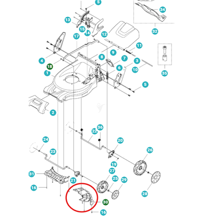 Husqvarna remkåpa (47 cm), LM2247C, LM2247CD, LM2247CDP, 5871999-02 - 1