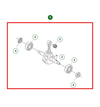 Husqvarna Vevaxel Kpl, 570BTS, 580BTS, 5783851-01 - 1