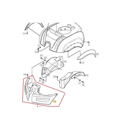 STIGA Spoler, frontkåpa Park Pro 16 4WD, 20 4WD, 25 4WD, 1134-5637-01 - 1