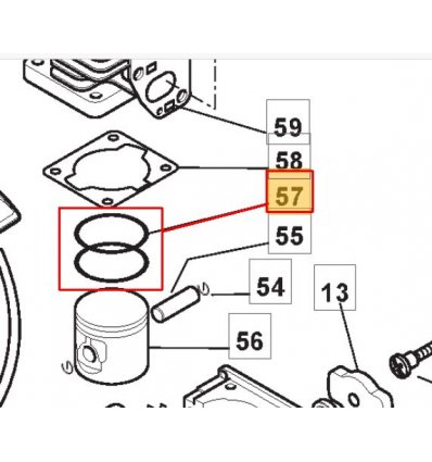 STIGA Kolvring SB33, TB34, 123204010/0 - 1